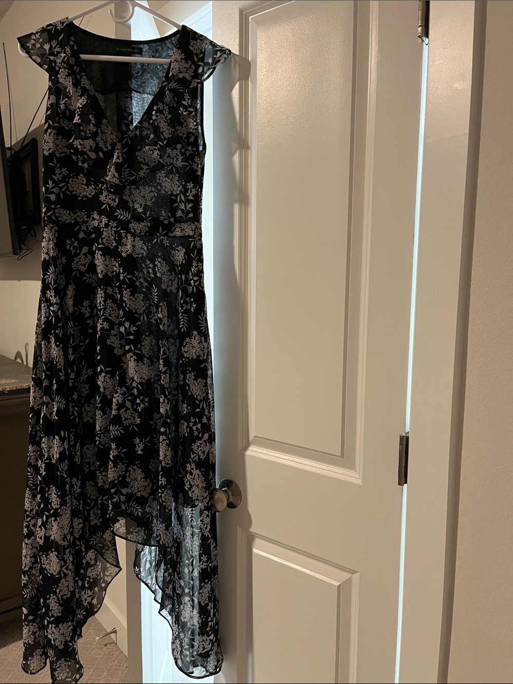 Banana Republic Black and White Floral High-Low Dress